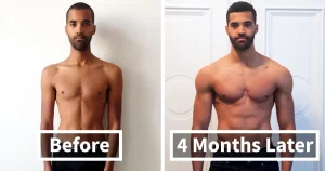 RAD-140 Testolone Cycle transformation on men body - Before and after 4 weeks RAD140 cycle.
