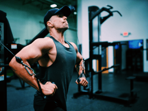 man working out in a gym