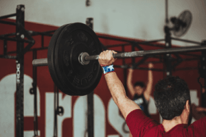 a man lifting weights