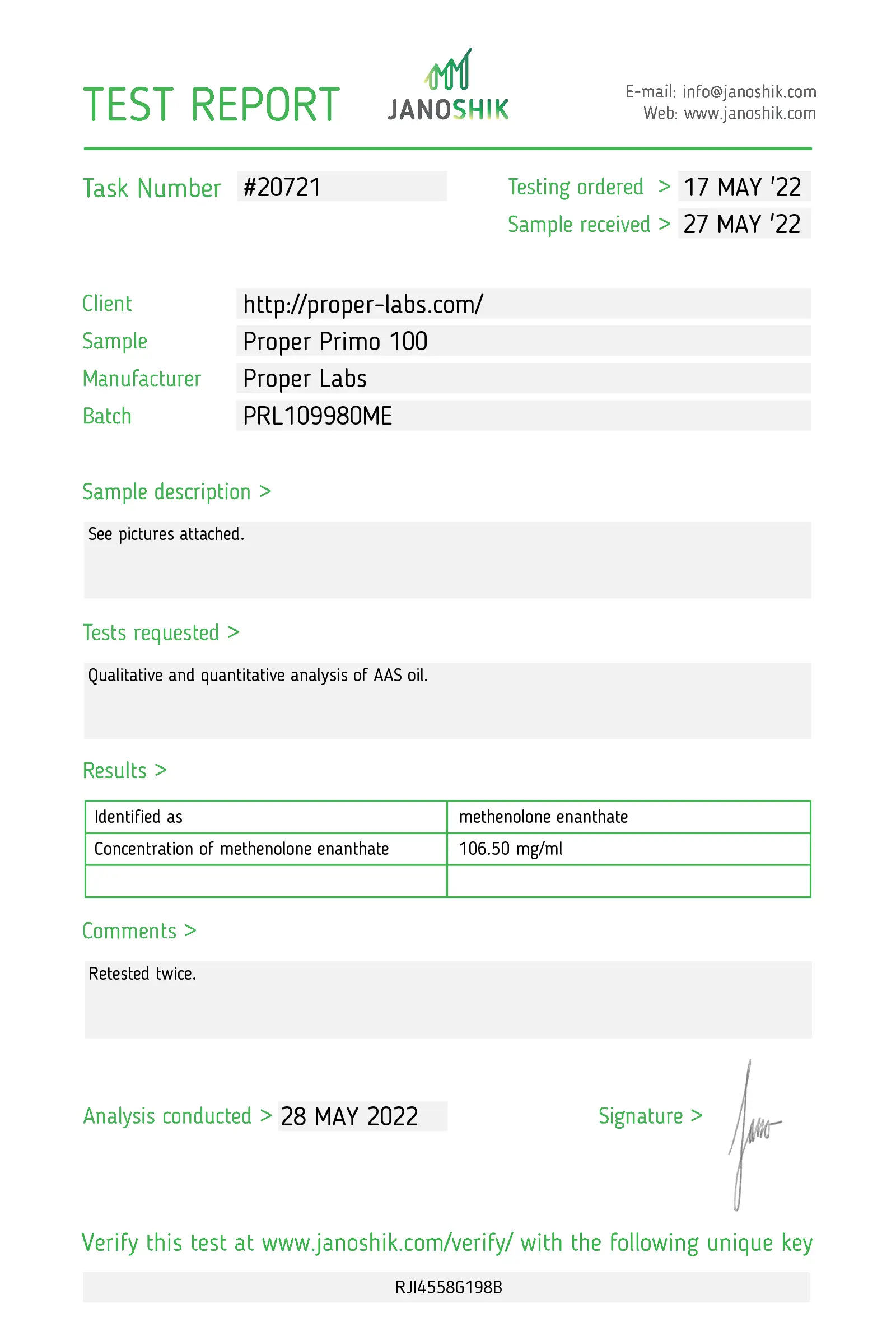 Primobolan 100 – Proper Labs