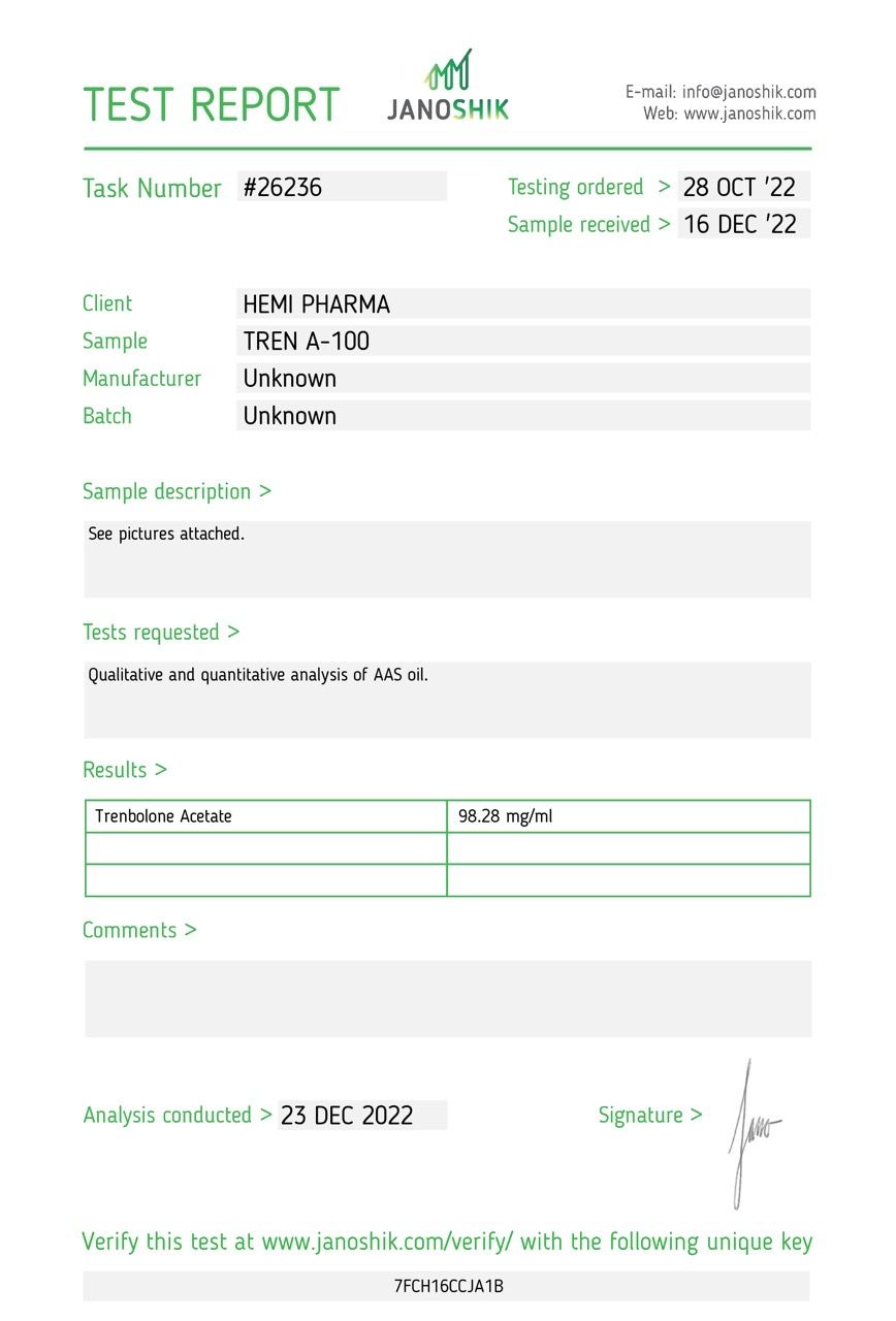 Trenbolone Acetate - Hemi Pharma