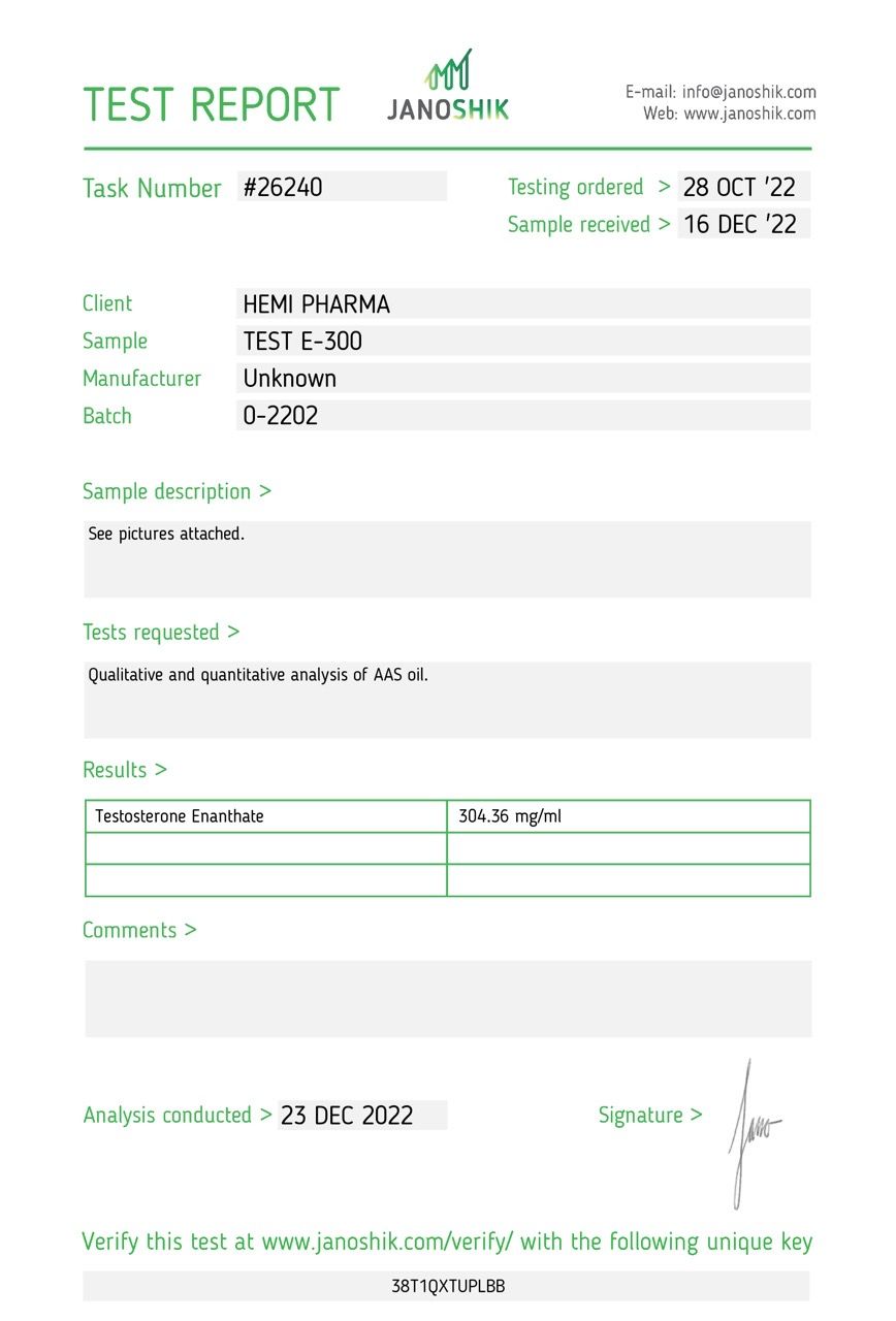 Testosterone Enanthate - Hemi Pharma