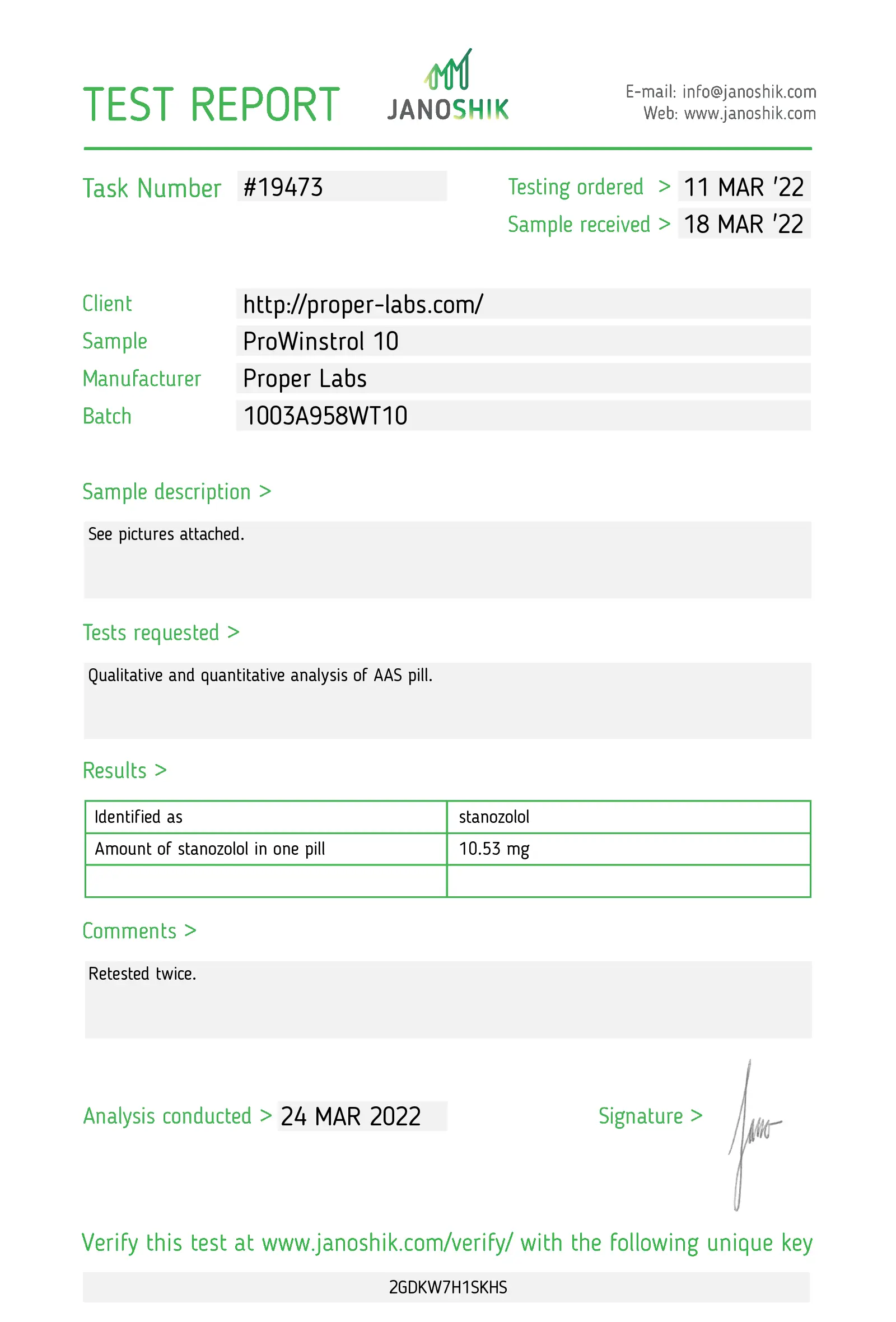 Winstrol – Proper Labs [100tabs/10mg]