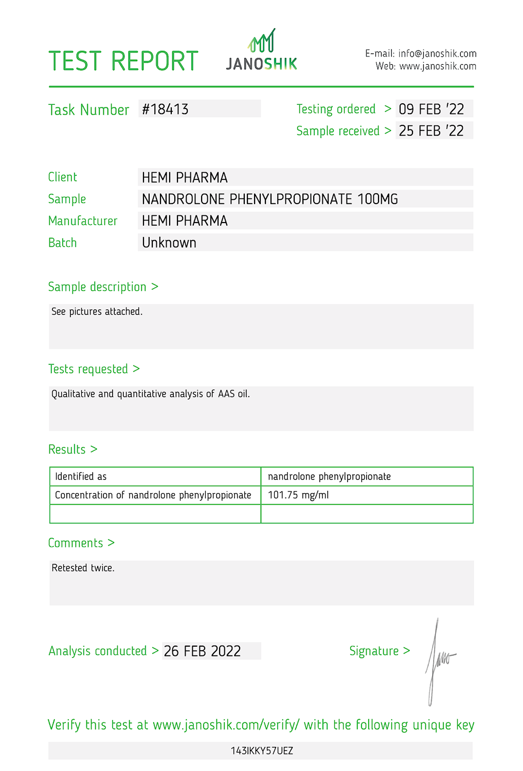 Nandrolone Phenylpropionate NPP - Hemi Pharma