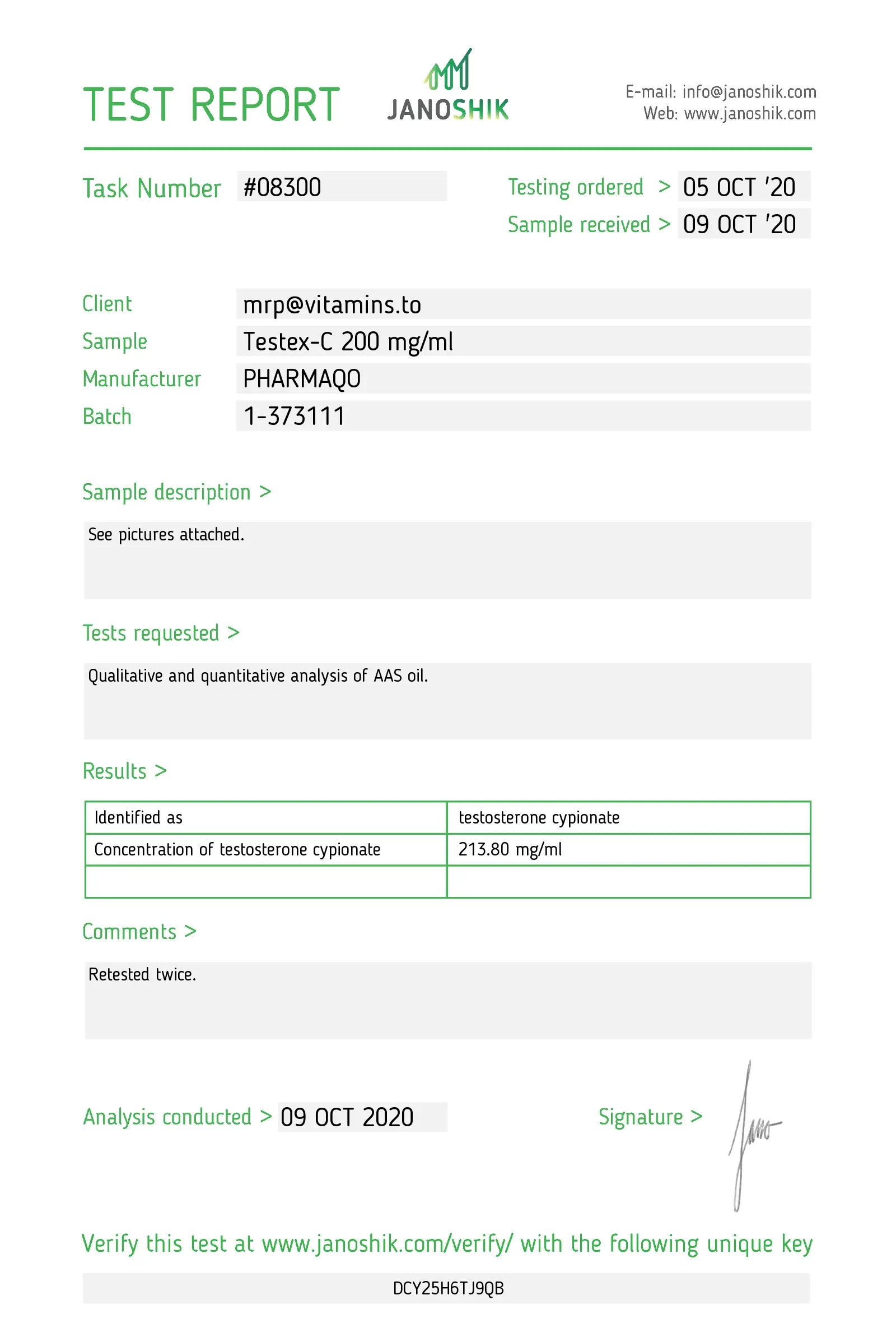 Testosterone-C 200 – Pharmaqo Labs