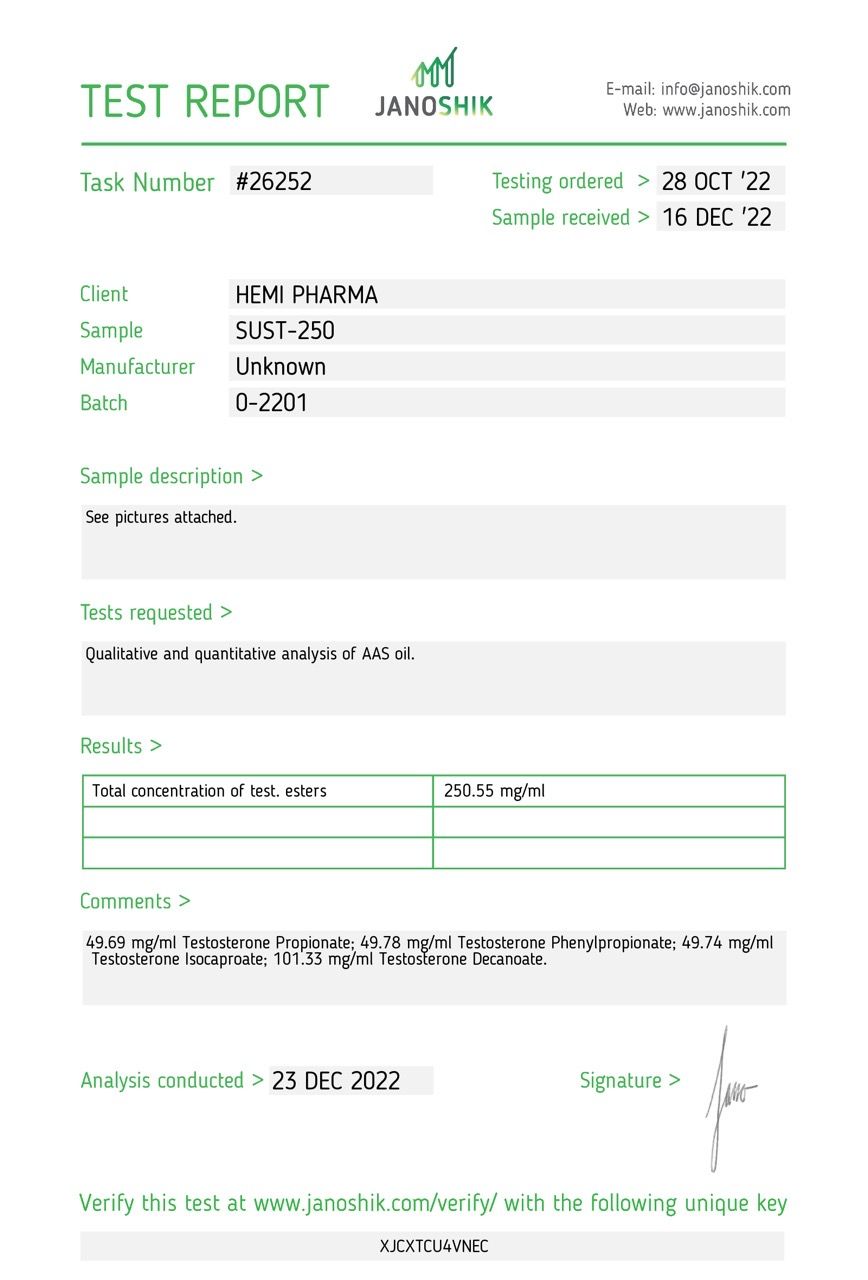 Sustanon 250 - Hemi Pharma