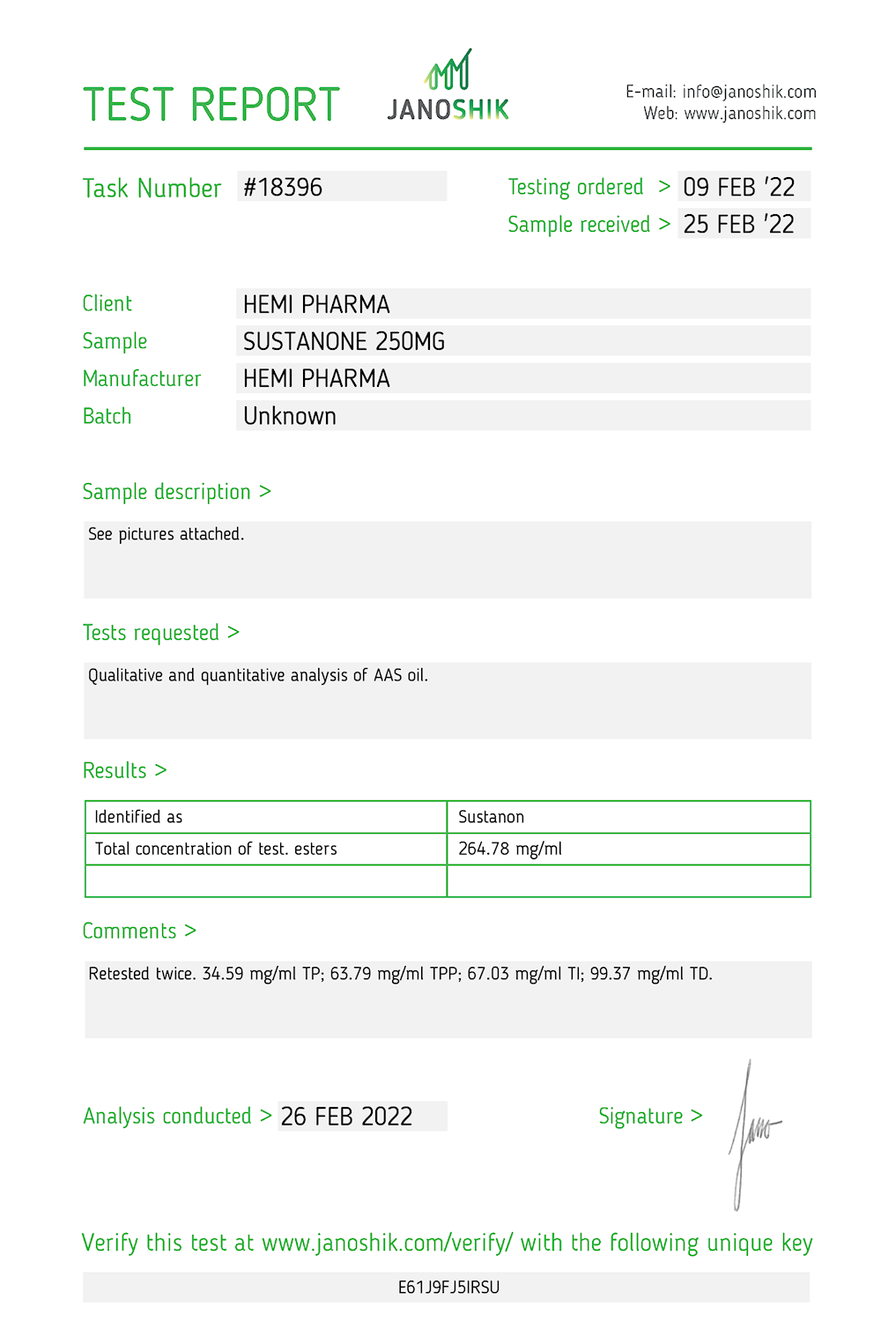 Sustanon 250 - Hemi Pharma