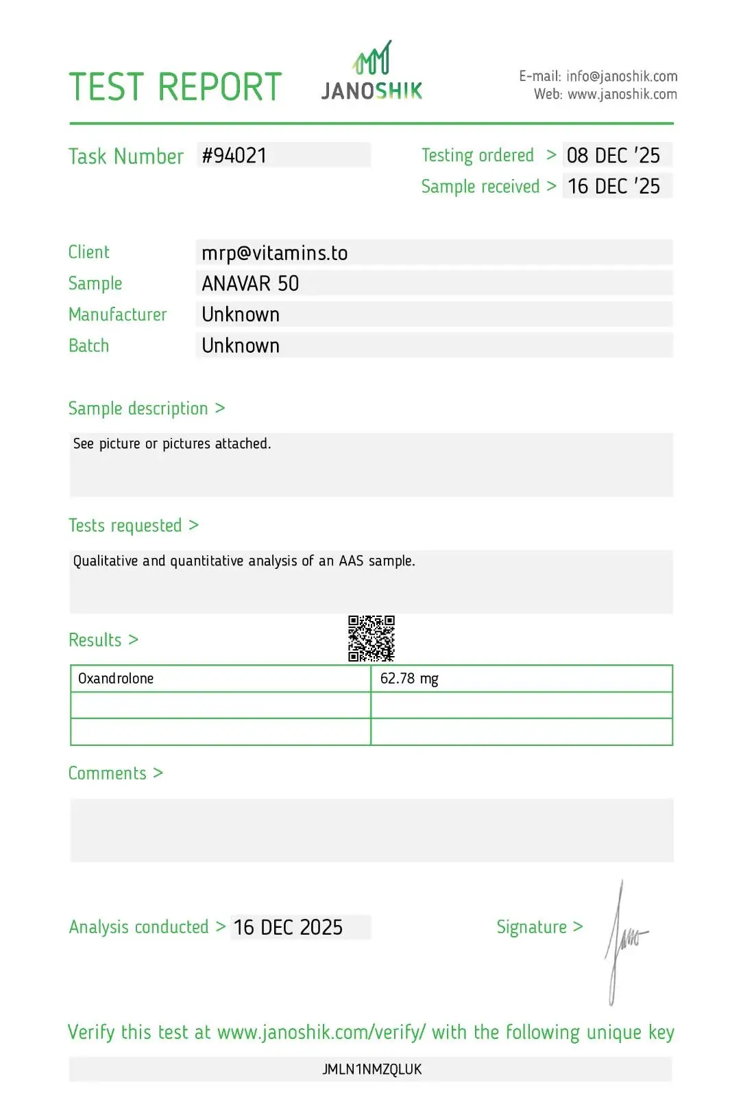 Anavar 50 – Pharmaqo Labs [50mg/50tabs]