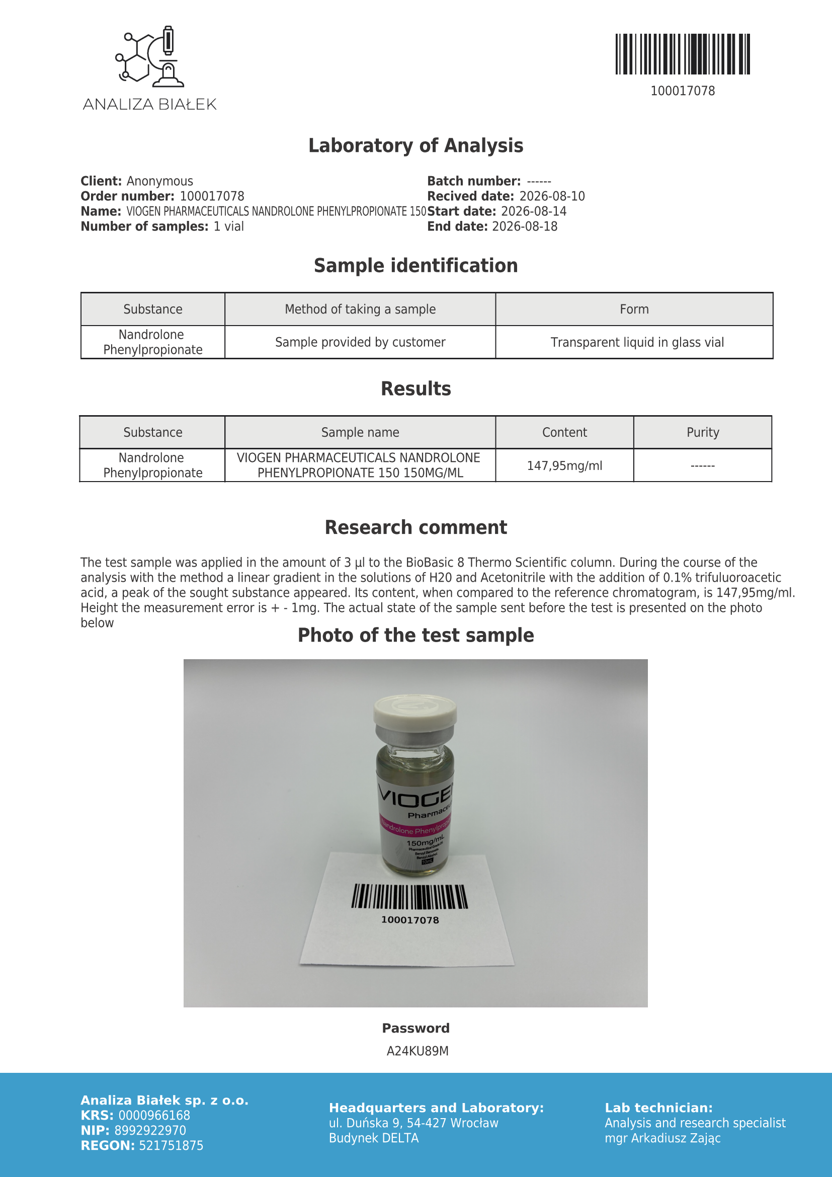 Nandrolone Phenylpropionate NPP 150 - Viogen