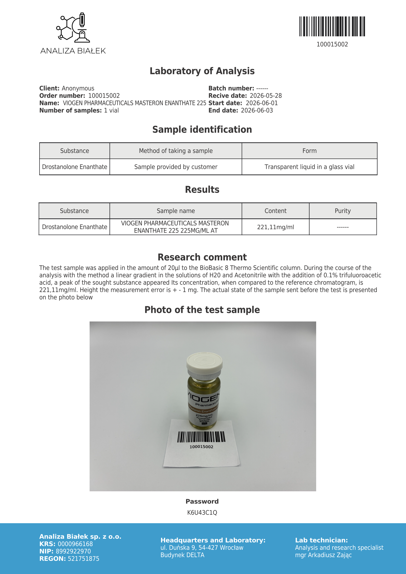 Masteron Enanthate 225 - Viogen