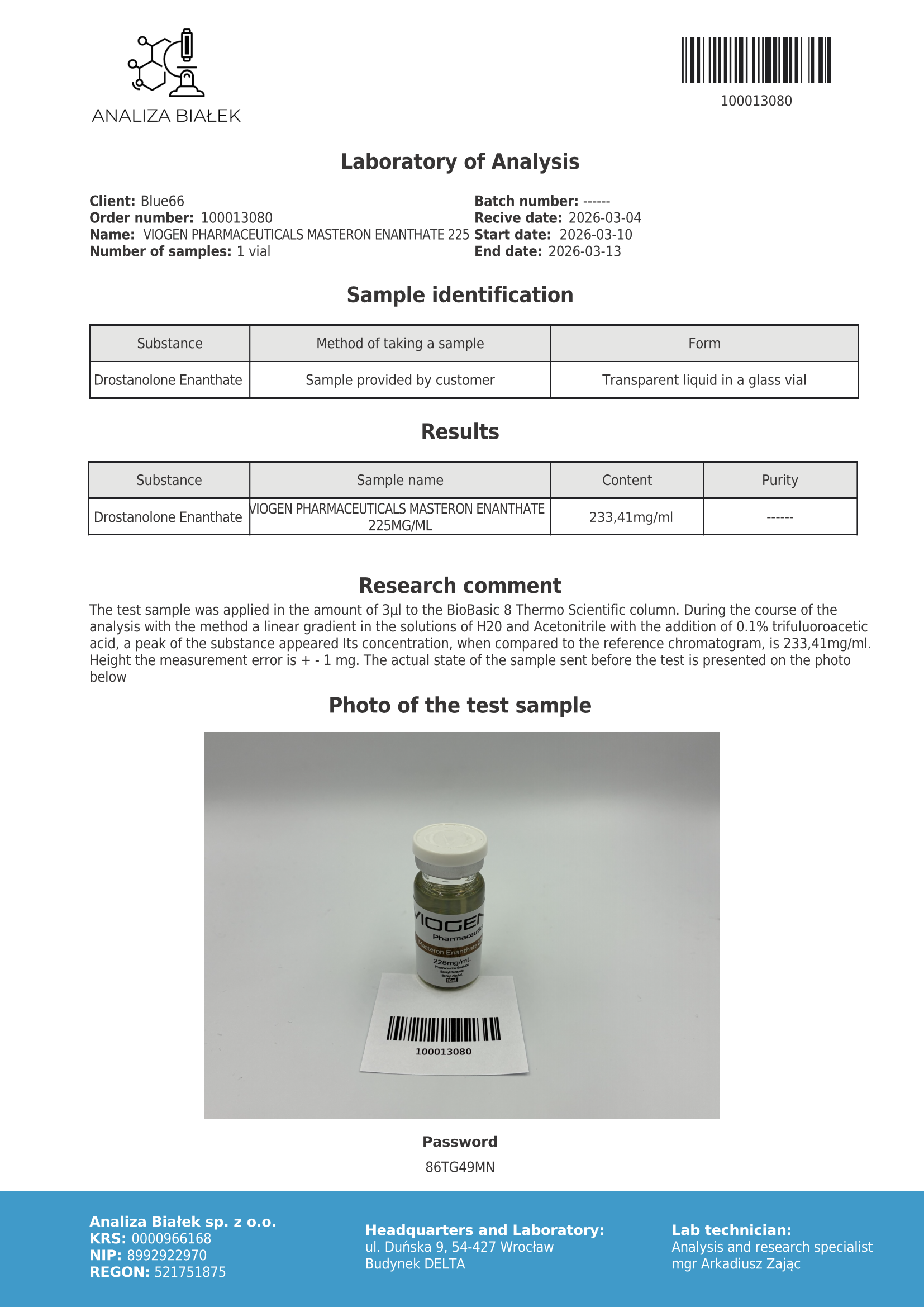 Masteron Enanthate 225 - Viogen
