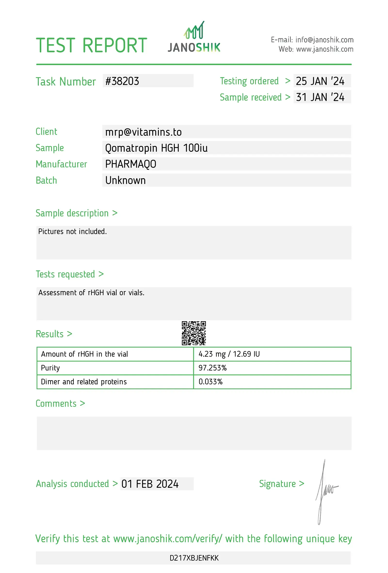 Qomatropin HGH 100iu – Pharmaqo Labs