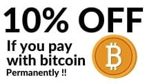 10% off for BTC payment.