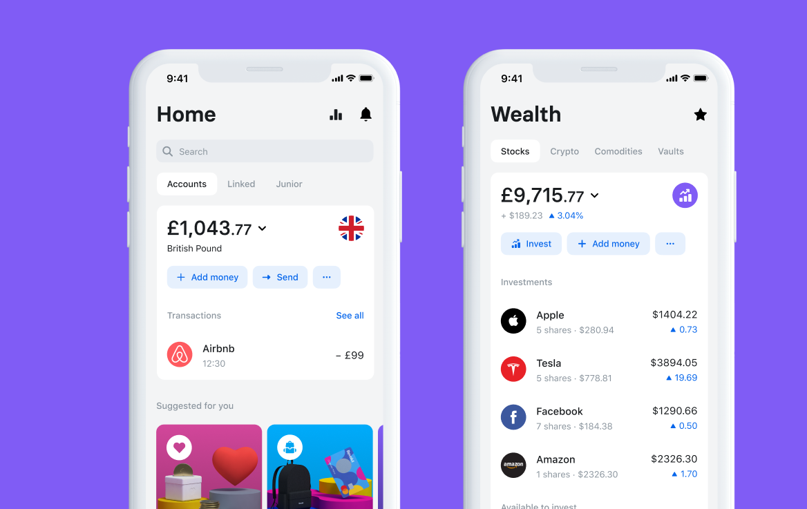 Revolut app screen 1
